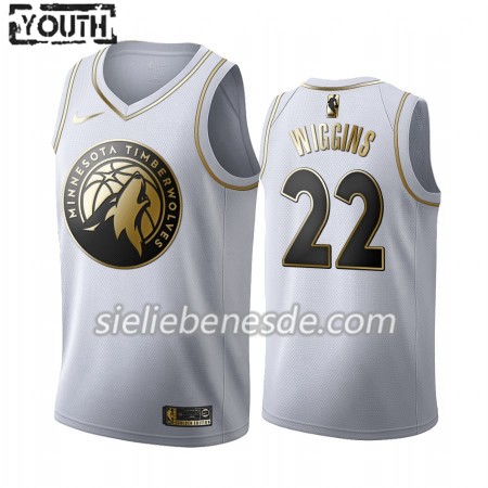 Kinder NBA Minnesota Timberwolves Trikot Andrew Wiggins 22 Nike 2019-2020 Weiß Golden Edition Swingman